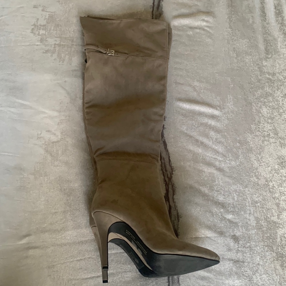 Over the knee brushed velvet stiletto boots